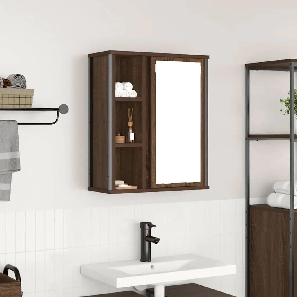 Armadio a Specchio Bagno Rovere Marrone 50x60 - Eleganza Stabli Möbel