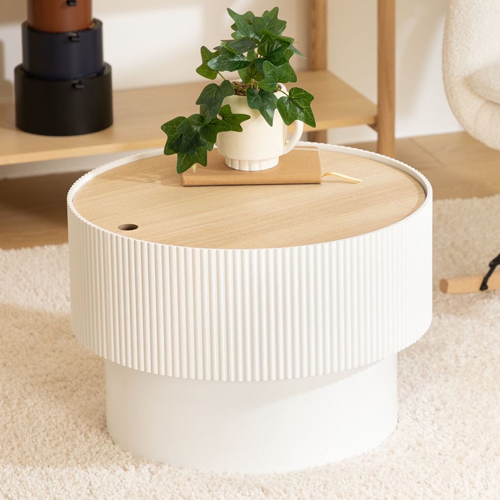 Eazy Living Beistelltisch Ø 55 cm Drancy Weiß Produktbild 