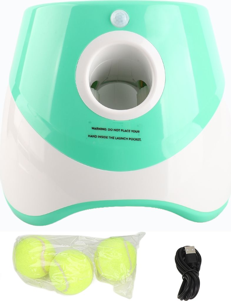 Hunde Ballwerfer, Automatischer Wurfautomat, 3 Modi, Aufladbar, Für Innen- & Außenbereich, Grün