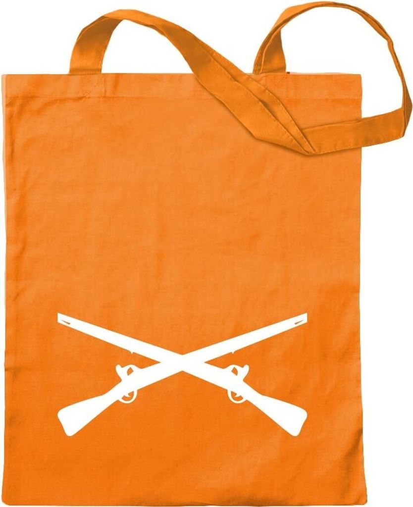 Kiwistar - Baumwolltasche - mandarin - gekreuzte Gewehre - Tragetasche Stoffbeutel Umhängetasche langer Henkel
