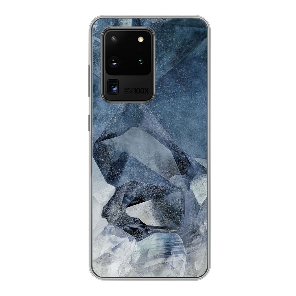 MuchoWow Handyhülle Schutzhülle Hülle für Samsung Galaxy S20 Ultra Edelstein - Natursteine - Mineralien Silikon Softcase Handy Hülle - Karte...