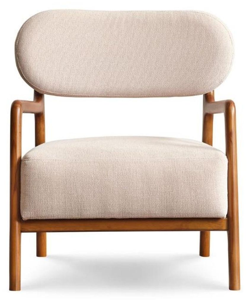 Modern Sessel Einsitzer 1 Sitzer Stoffsessel Beige Design Clubsessel