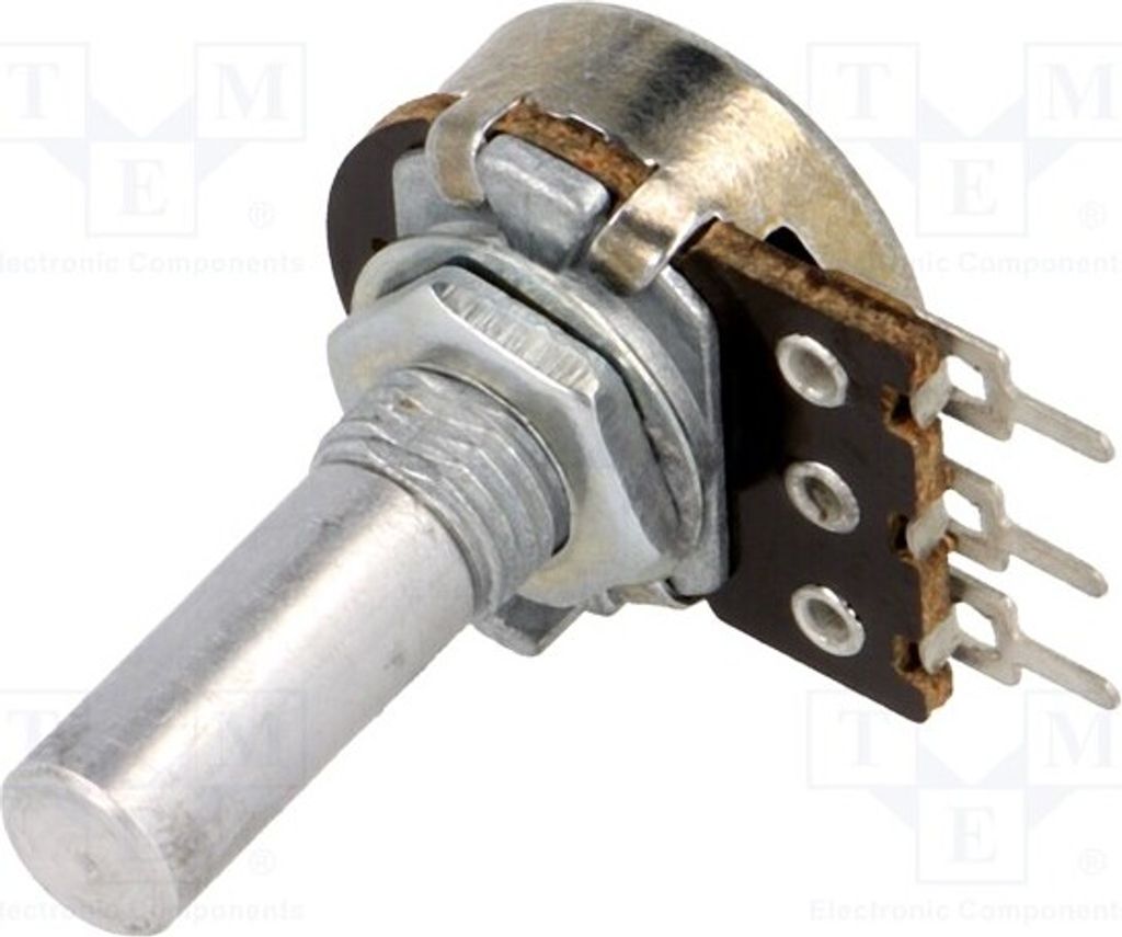 1x Potentiometer: 100kΩ 6mm 1-Drehung 100mW ±20% mono PRP167 100K A 20P1 Kohlenpo