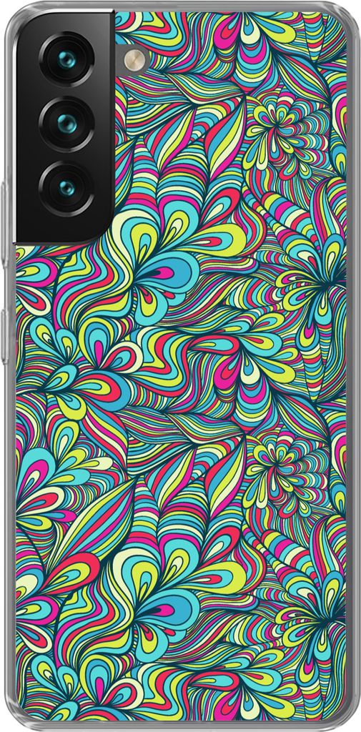 MuchoWow Handyhülle Schutzhülle Hülle für Telefoonhoesje Samsung Galaxy S22 Plus Fantasie - Design - Farben - Retro Silikon Softcase Handy H...