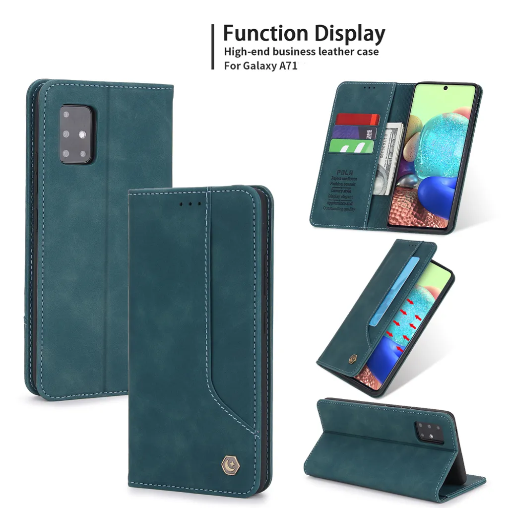 Idea Regalo: Custodia Samsung A71 Blu Vintage - Confezione Elegante