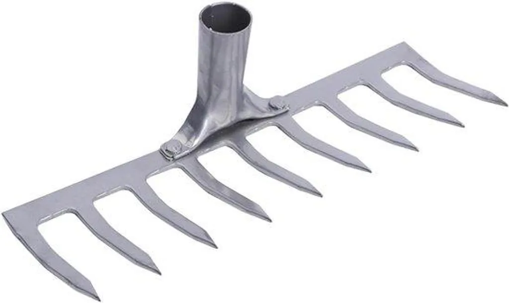 Râteau de jardin en acier 7 dents pour entretien des sols moussus