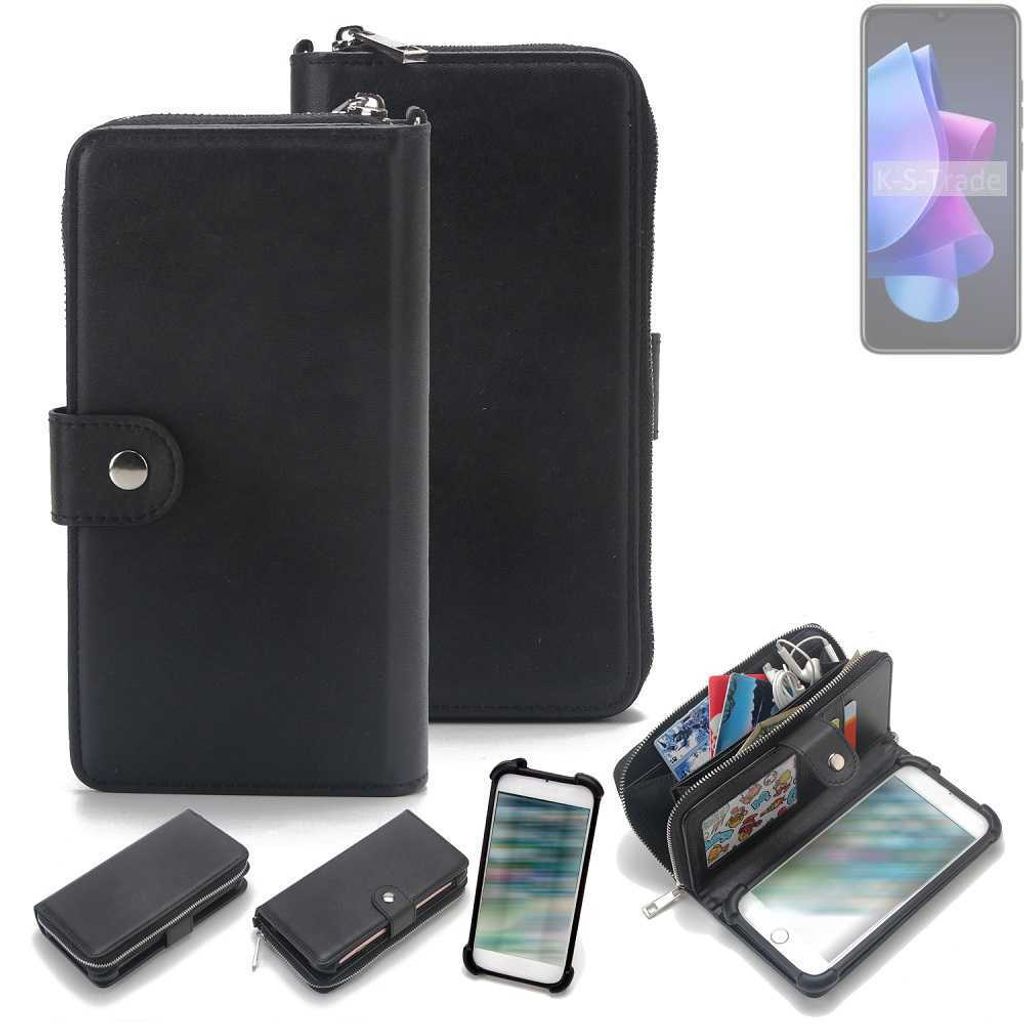 K-S-Trade 2in1 Handyhülle Schutzhülle kompatibel mit Tecno Spark Go 2023 & Portemonnee Cover Handy Hülle Case Etui Geldbörse Wallet Bookstyle