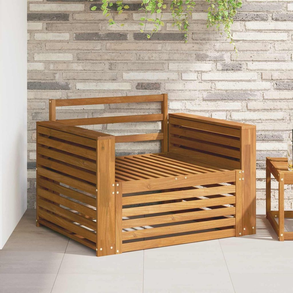 (2 Stück) - CLORIS - Sofa mit Armlehnen Massivholz Akazie Natur - Gartenstühle C1500
