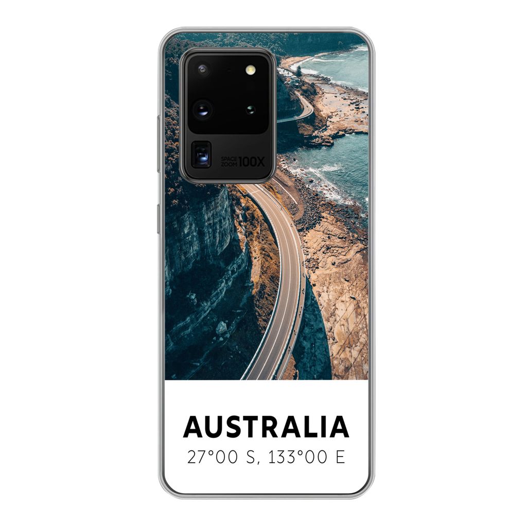 MuchoWow Handyhülle Schutzhülle Hülle für Samsung Galaxy S20 Ultra Australien - Meer - Schnellstraße - Sommer Silikon Softcase Handy Hülle ...