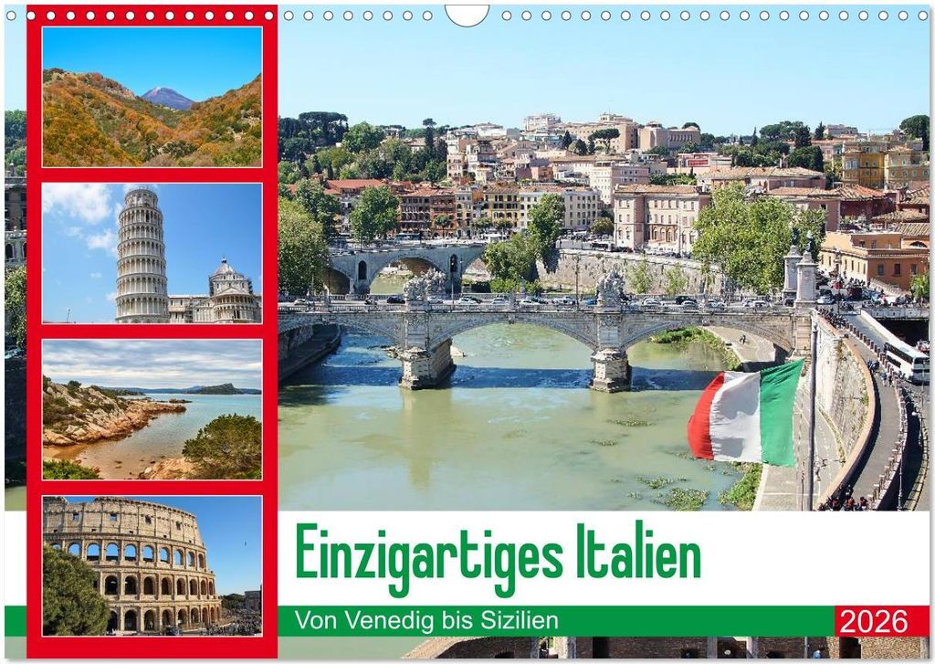 Einzigartiges Italien (Wandkalender 2026 DIN A3 quer), CALVENDO Monatskalender