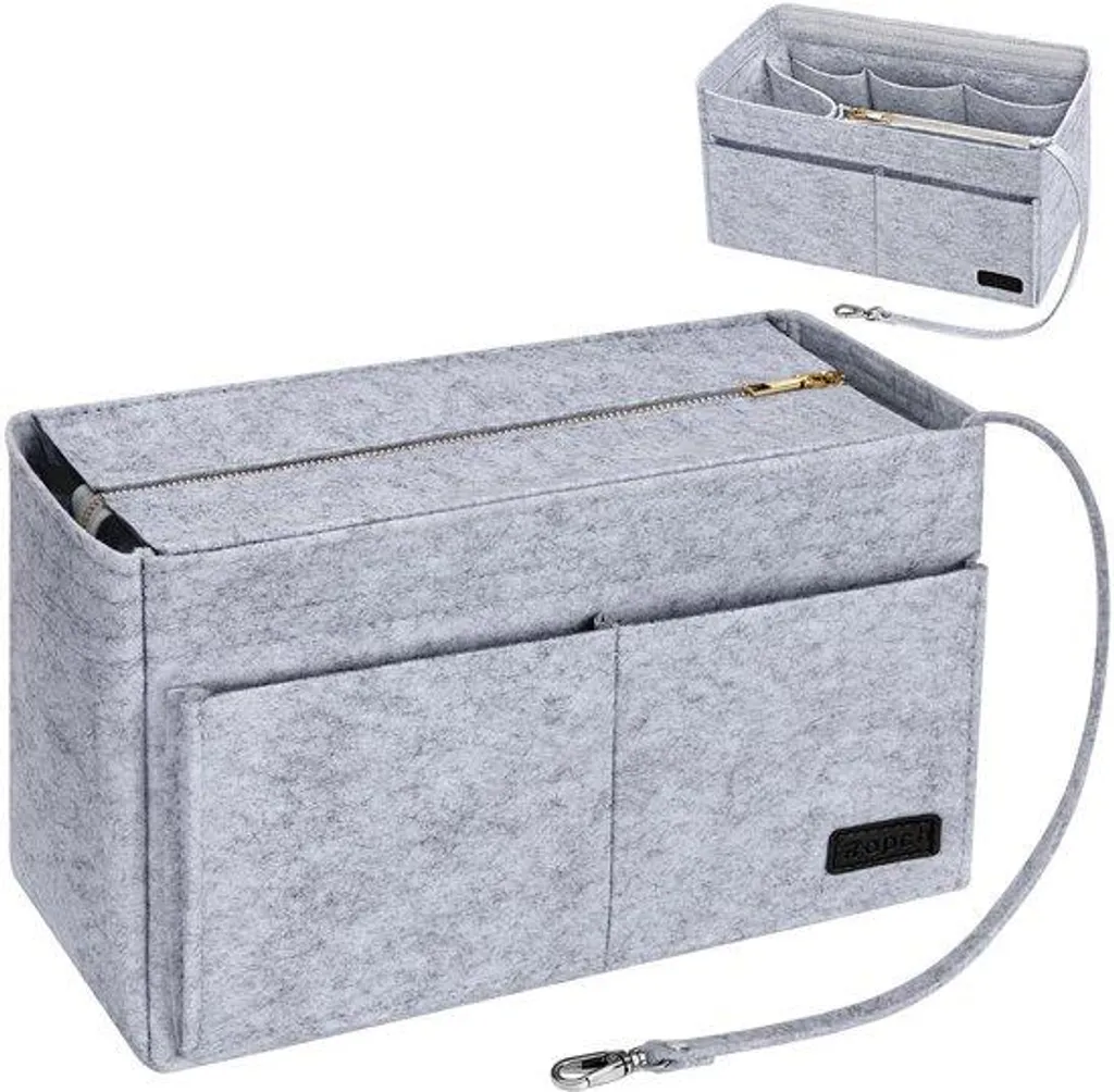 Organiseur de sac à main contre le désordre grand format gris