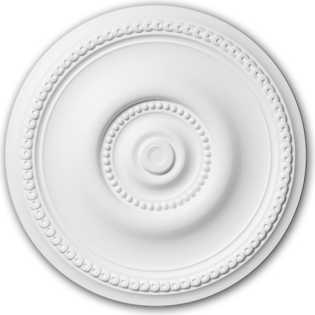 PROFHOME 156002 Rosette aus Polyurethan Stuck Deckenrosette Zierelement Ø 52 cm