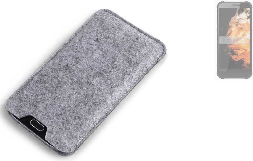 K-S-Trade Filz Handyhülle kompatibel mit AGM H3 Schutzhülle Filztasche Filz Tasche Case Sleeve Handy Hülle Filzhülle grau