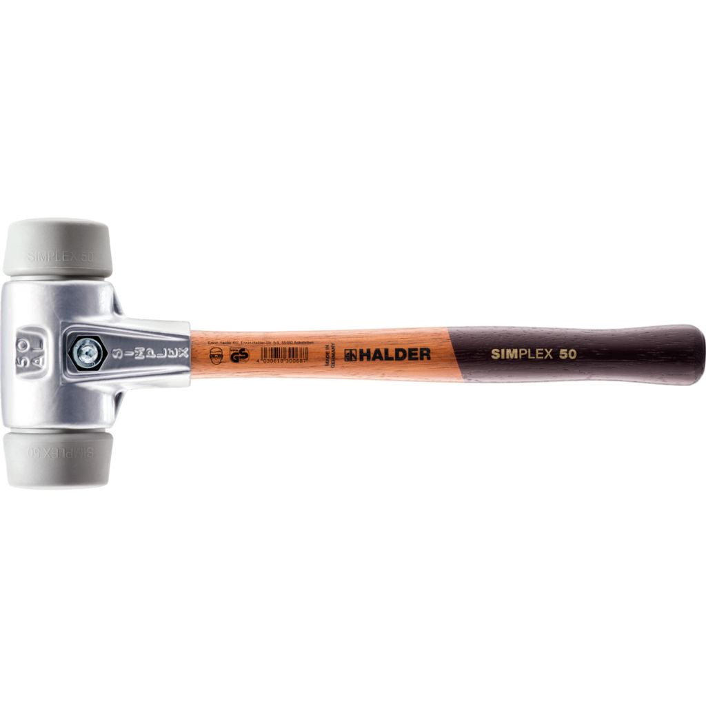 HALDER SIMPLEX TPE-Hammer mittel mit Aluminiumgehäuse und Holzstiel - D=60 mm - 3103.060