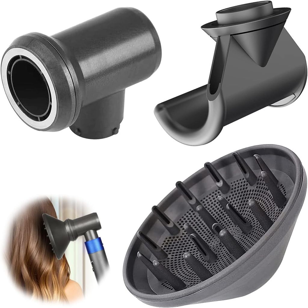 3 Stš¹ck f?hn Aufs?tze fš¹r Dyson, Diffusor f?hn Aufsatz und Adapter fš¹r Dyson und Anti Flying Dš¹se Zubeh?r fš¹r Dyson, f?hn Aufsatz Lo...