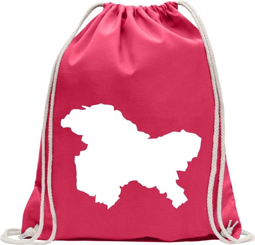 Kiwistar - Turnbeutel - pink - Kaschmir - Himalaya - Fun Rucksack Sport Beutel Gymsack Baumwolle mit Ziehgurt