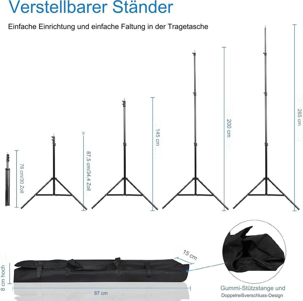 FCH Hintergrund Ständer Set 2,6 x 3m Verstellbarer Produktbild 3