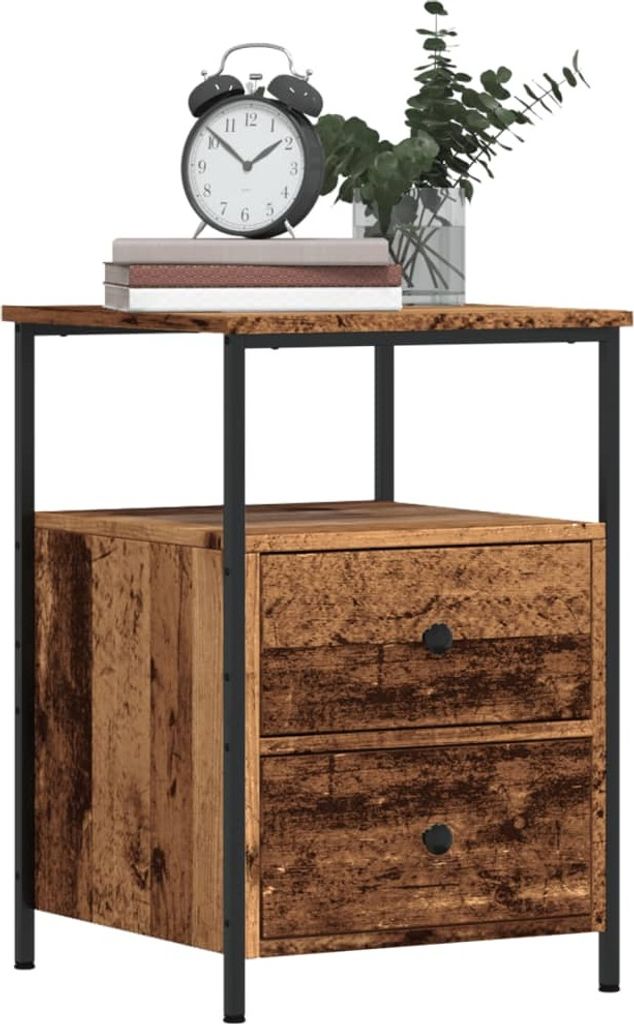 Maison Exclusive - Nachttische 2 Stk. Altholz-Optik 34x35,5x50 cm Holzwerkstoff