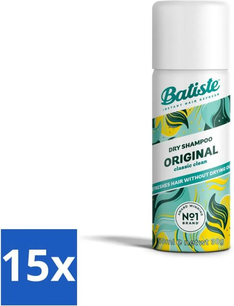Batiste Shampoo Secco 15 Pezzi 50ml Value Pack - Volume e Freschezza