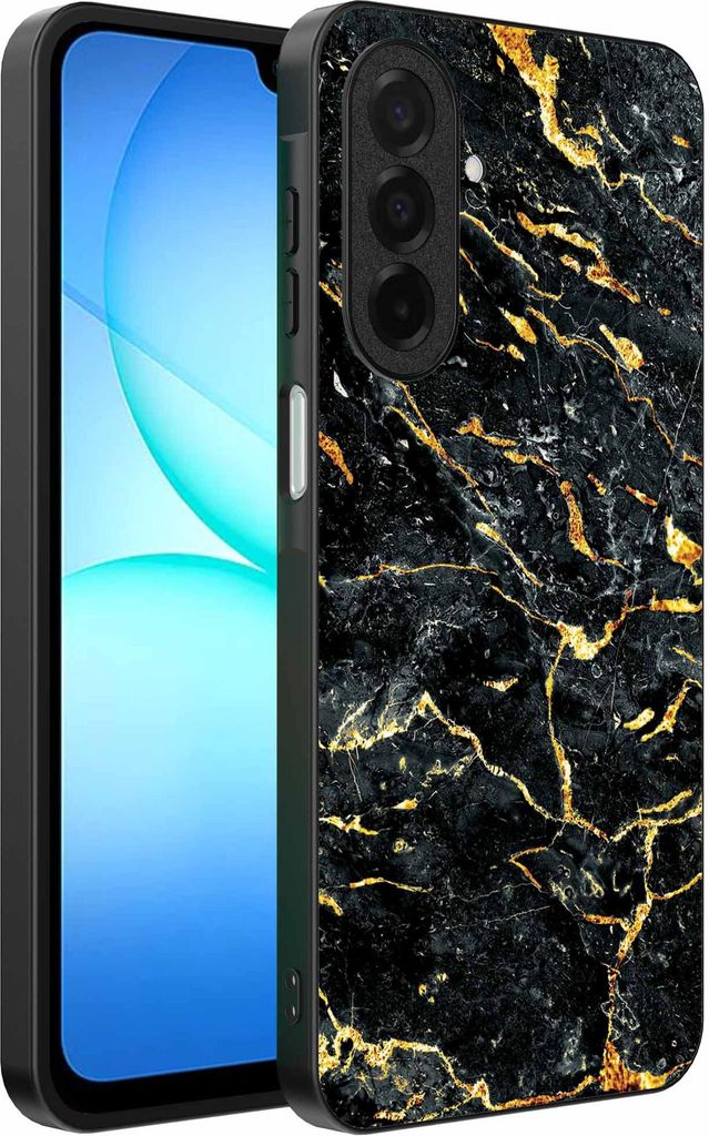 Fit für Samsung Galaxy A17 Telefon Fall mit Schwarz-Gold-Marmor-Druck - TPU Backcover Fall Schwarz-Gold-Marmor-Design - Schwarz-Gold - Smartphonica