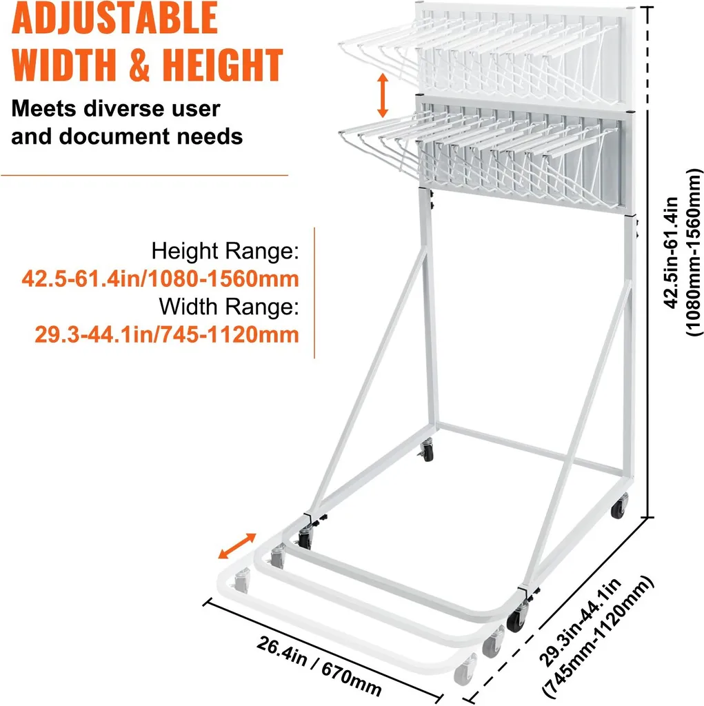 Support de plans de construction mobile avec bras pivotants pour bureau - 3