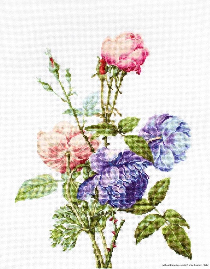 Luca-S Kreuzstich Set "Blumenstrauß mit Rosen", Zählmuster, 19x25cm