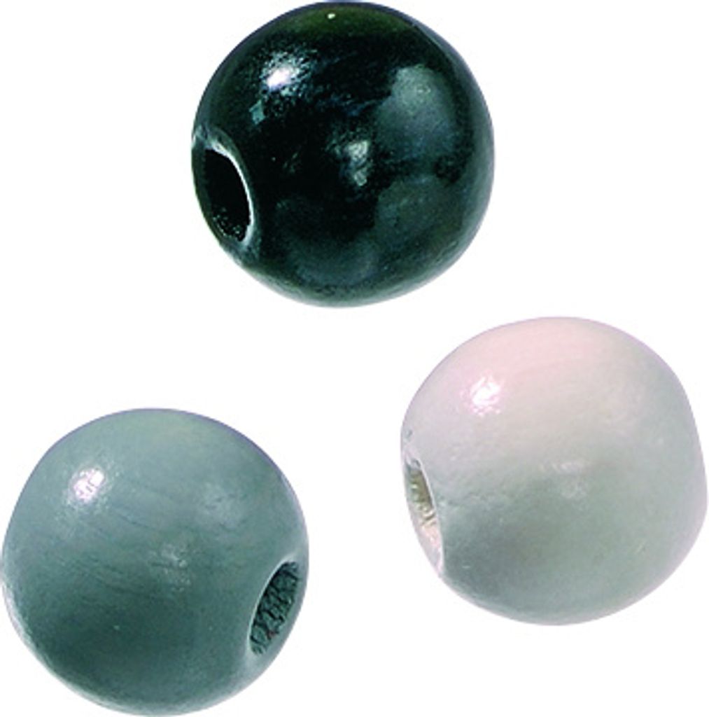 Holzperlen 8mm VE=5x85 Stück schwarz, weiß