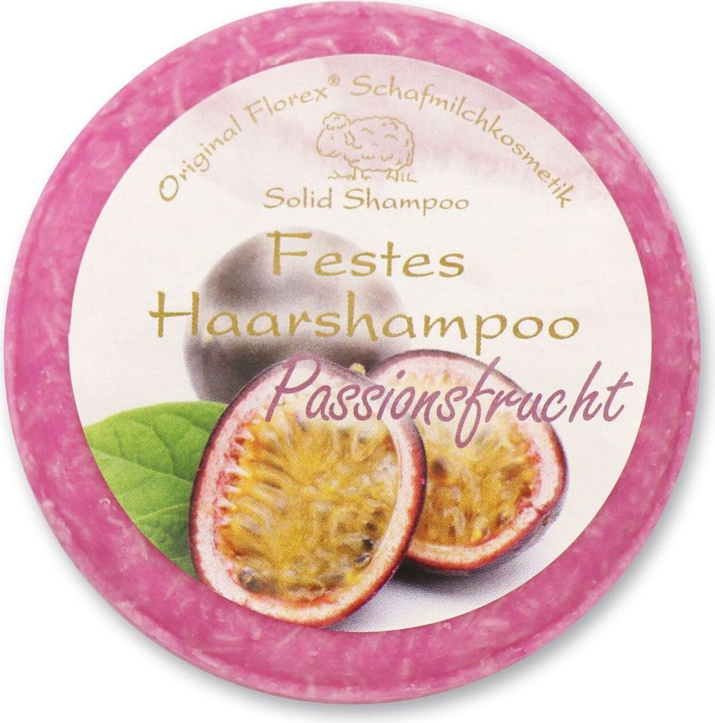Florex Festes Haarshampoo Passionsfrucht Naturprodukt Verpackt 58g