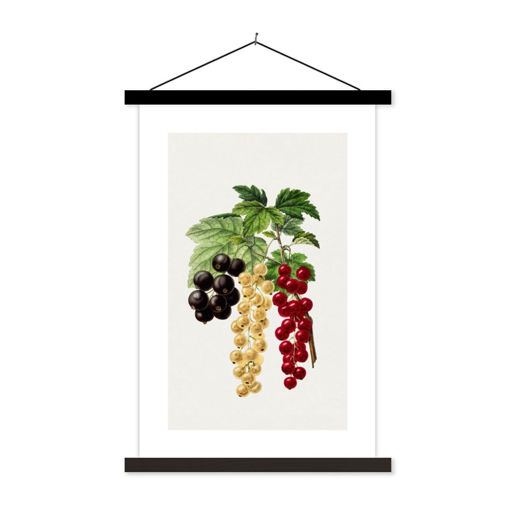 MuchoWow Textilposter Beeren - Obst - Gesund 40x60 cm mit schwarzem Rahmen - Wanddekorationen