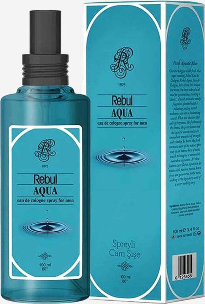 Rebul Eau de Cologne | Kölnisch Wasser für Herren Glasflasche After Shave, Cologne, Rasierwasser für Herren und Damen - Aqua 100ml