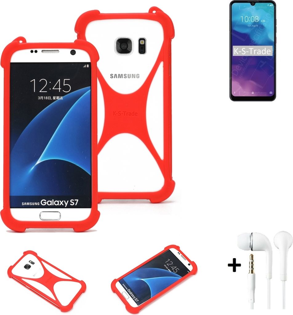 Handy-hülle + Kopfhörer kompatibel mit ZTE Blade A7 2020 Schutz-hülle Bumper Silikon Schutz Hülle Cover Case Silikoncase Silikonbumper TPU