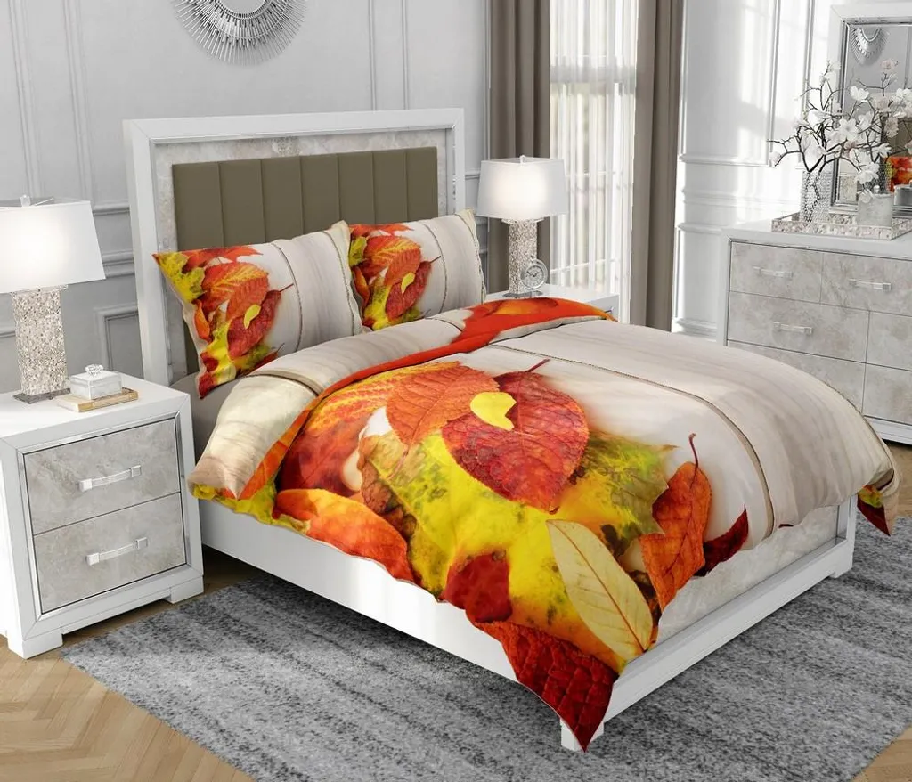 Biancheria da letto 140x200 cm + 2x70x80 cm, set 3 pezzi, 100% cotone, cerniera, multicolore - SOVIO | So.0113