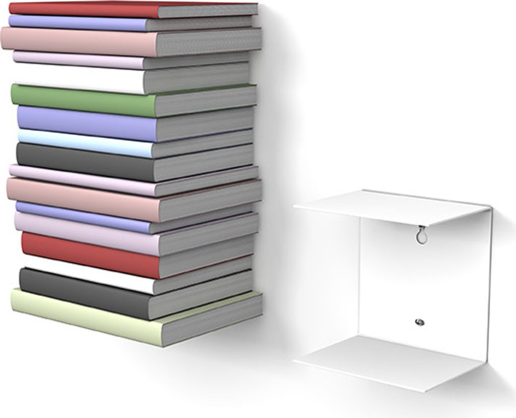 home3000 KLEINES Unsichtbares Bücherregal 1er-Set in weiß