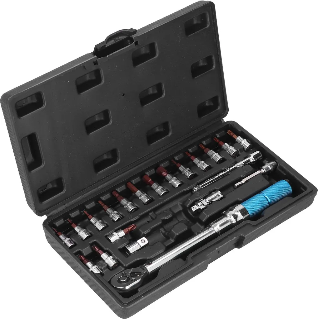 Coffret clé dynamométrique réglable 1/4 pouce pour mécanique de cycles - 3
