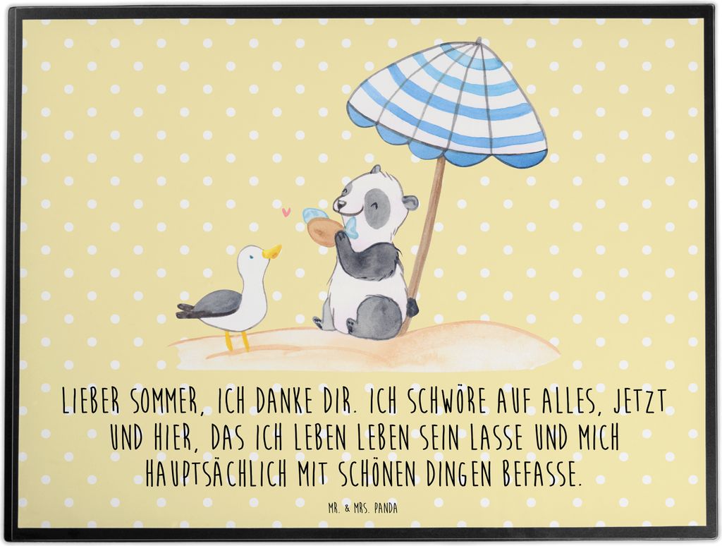 Mr. & Mrs. Panda schreibtischunterlage Lieber Sommer - Gelb Pastell - Geschenk, Herbst, Strand, Summer Feelings, tischschutz, Motive, Kuscheln, Som...