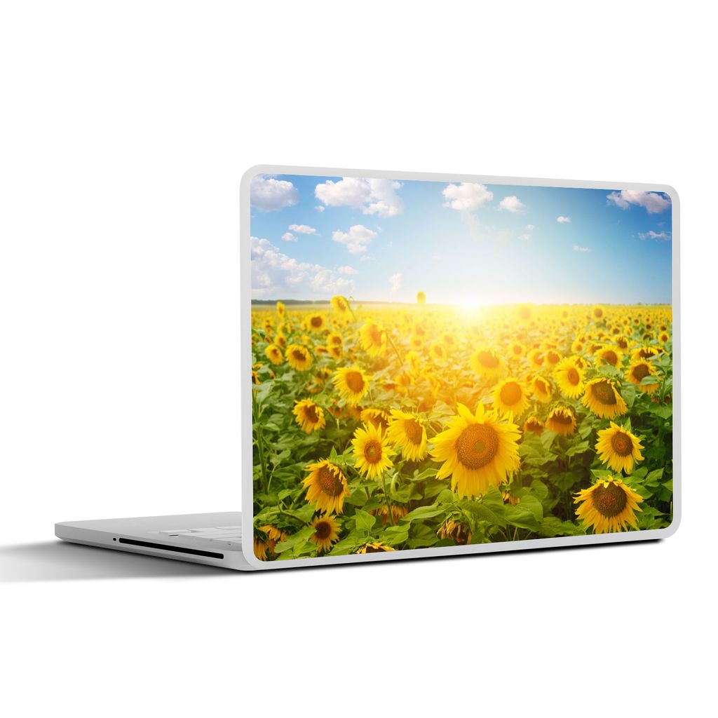 MuchoWow Laptop Aufkleber Sticker Cover Sonnenblume - Sonne - Wolken 30x21 cm - Sticker für Laptop - Selbstklebend