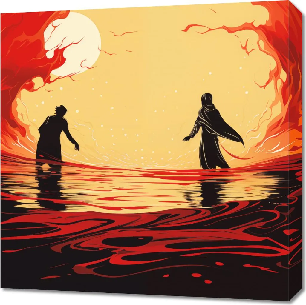 Quadro 60x60 cm Paesaggio acquatico dai colori vivaci