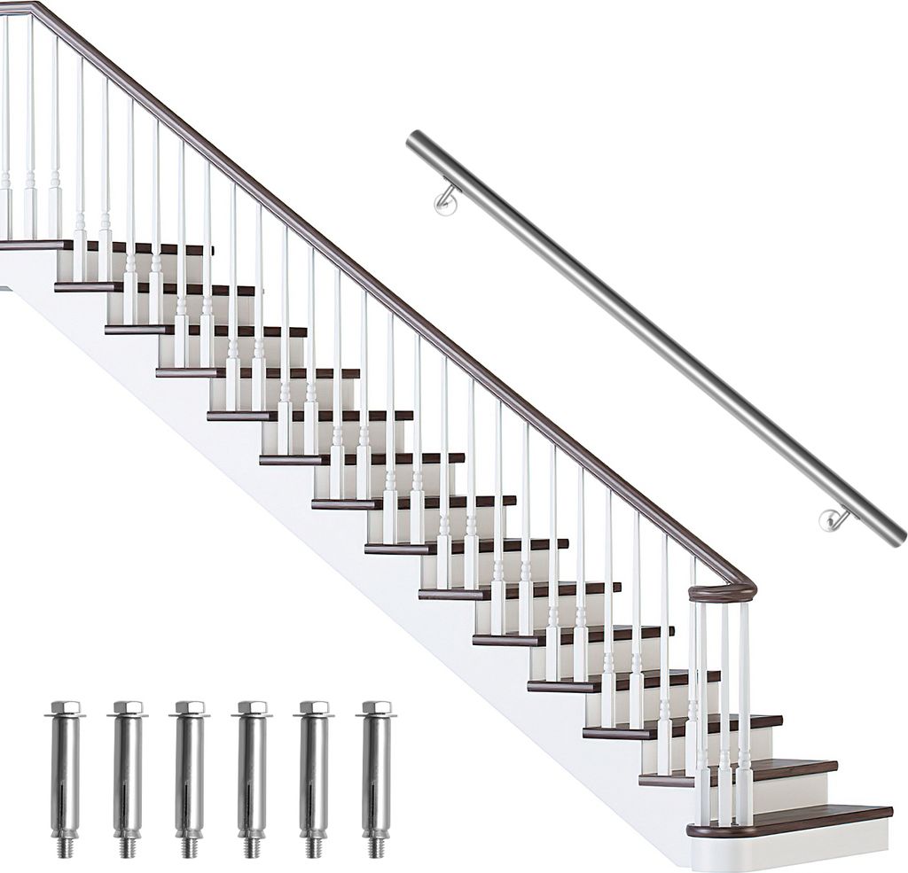 Hengda Edelstahl Handlauf 50 - 200 cm Treppengeländer Innen Produktbild 