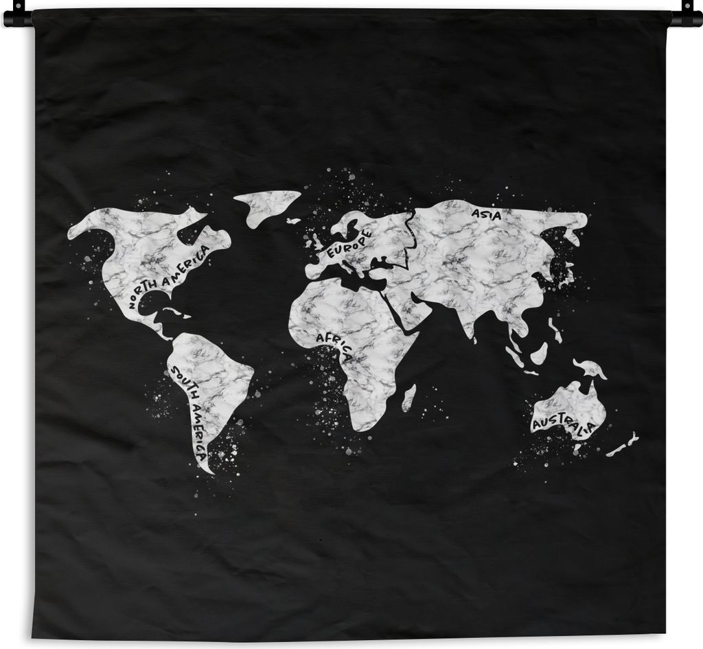 MuchoWow® Wandteppich Wandbehang Weltkarte - Marmor - Produktbild 