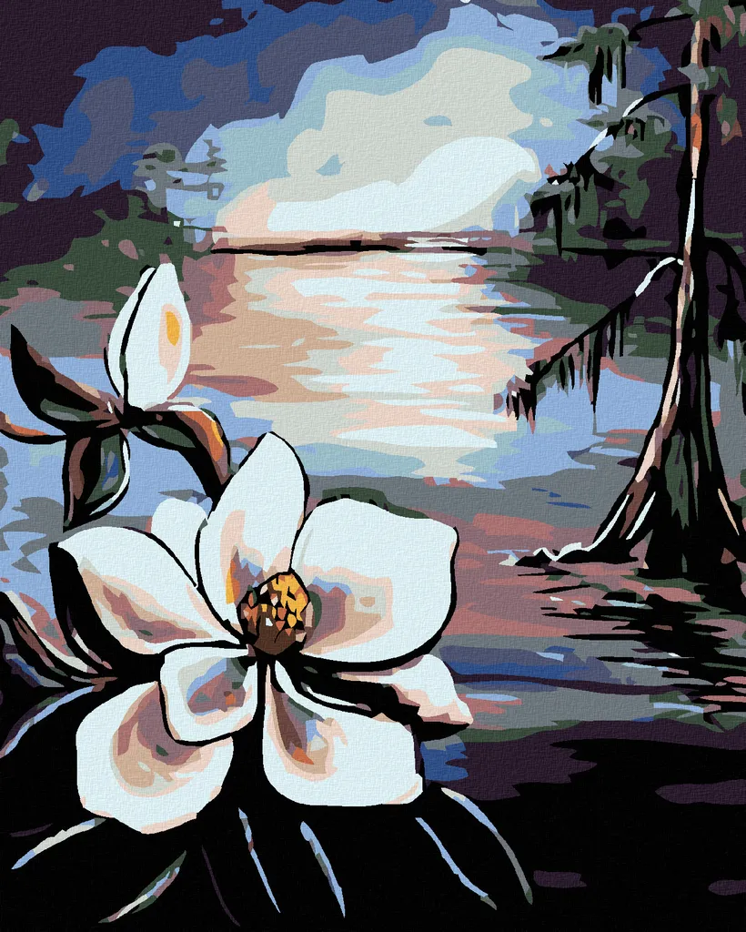 Zuty Pittura con Diamanti Bel Fiore e Vecchio Albero 40x50cm Hobby Creativo