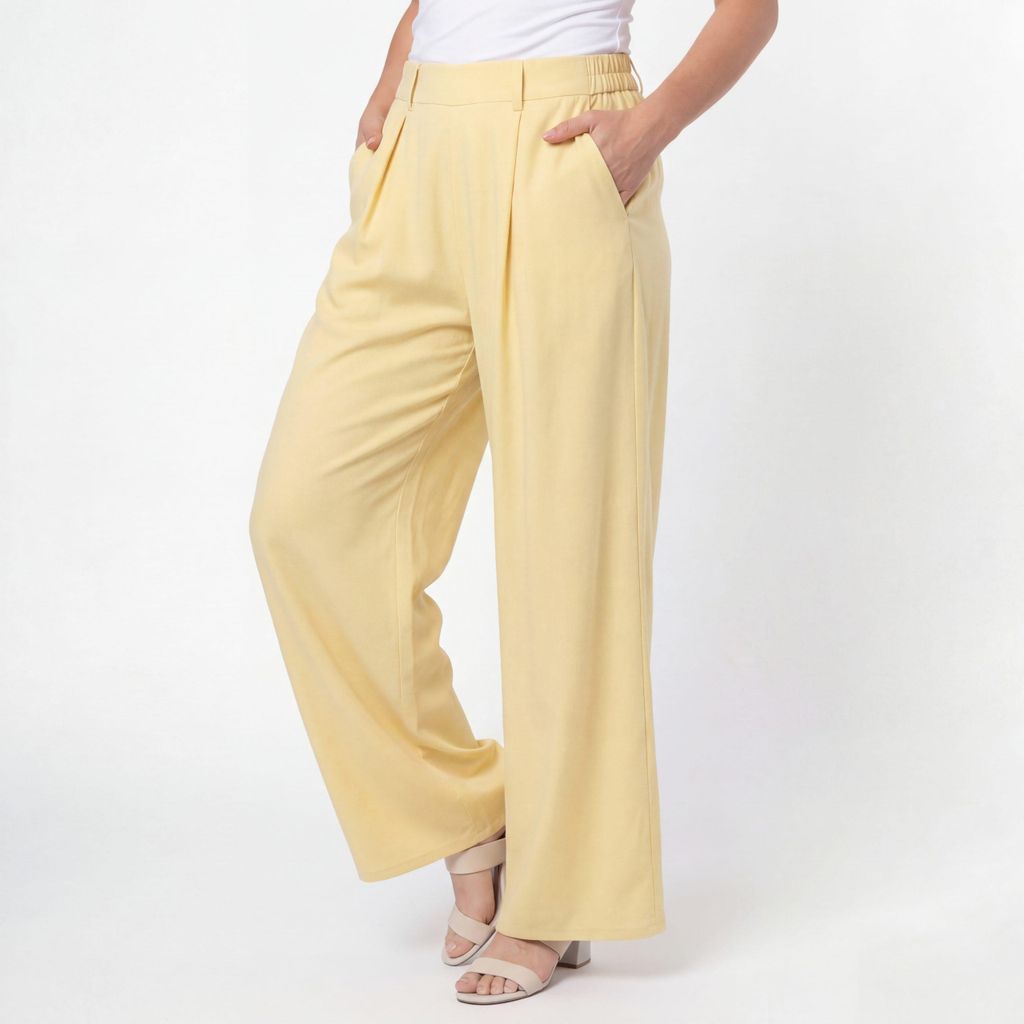 Culotte leichte Sommerhose Wide Leg Palazzo 40 42 44 mit Bundfalten für Damen