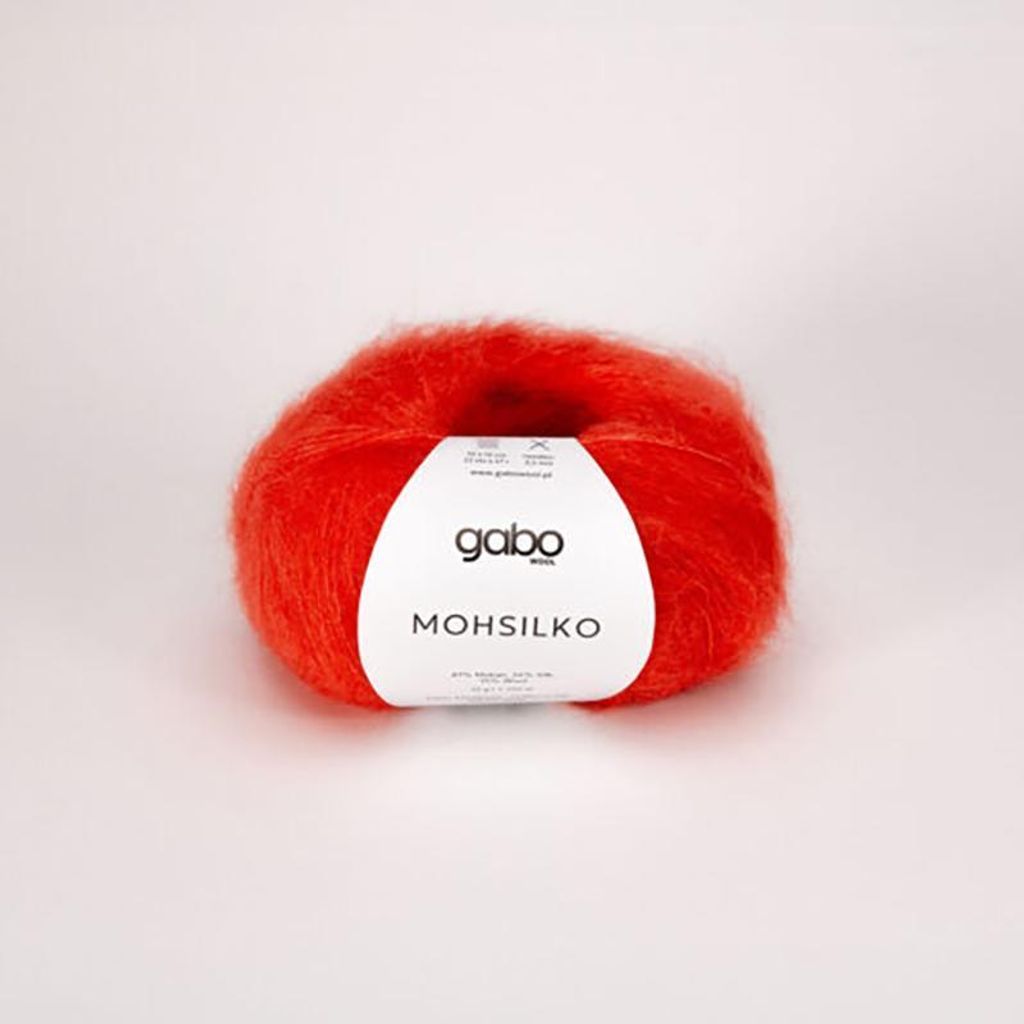 Gabo Wool Mohsilko Luxusgarn - Edles Mohair-Seidengemisch, Rot-Orange