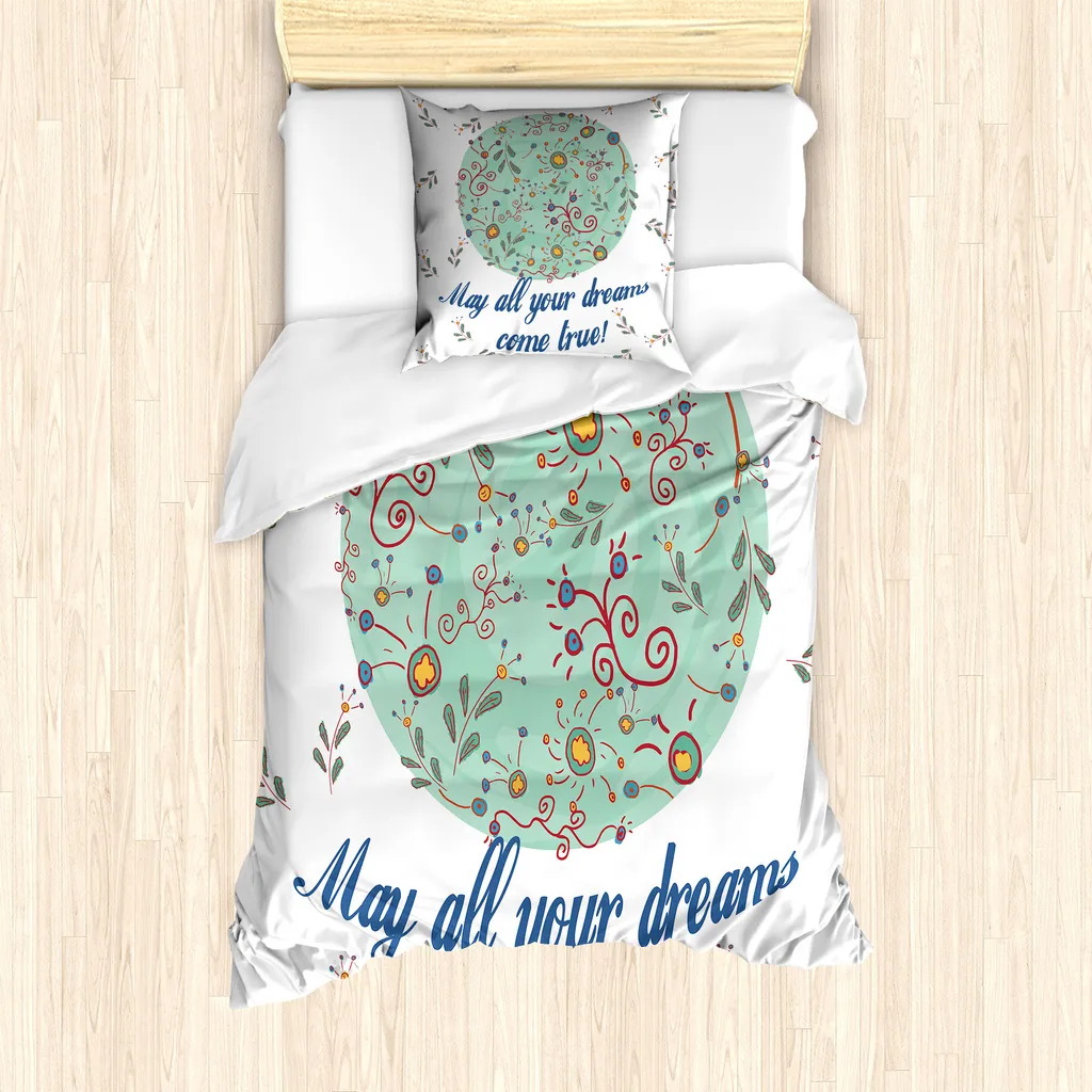 Set Copripiumino ABAKUHAUS Hipster Floral Art Dreams Verde Menta