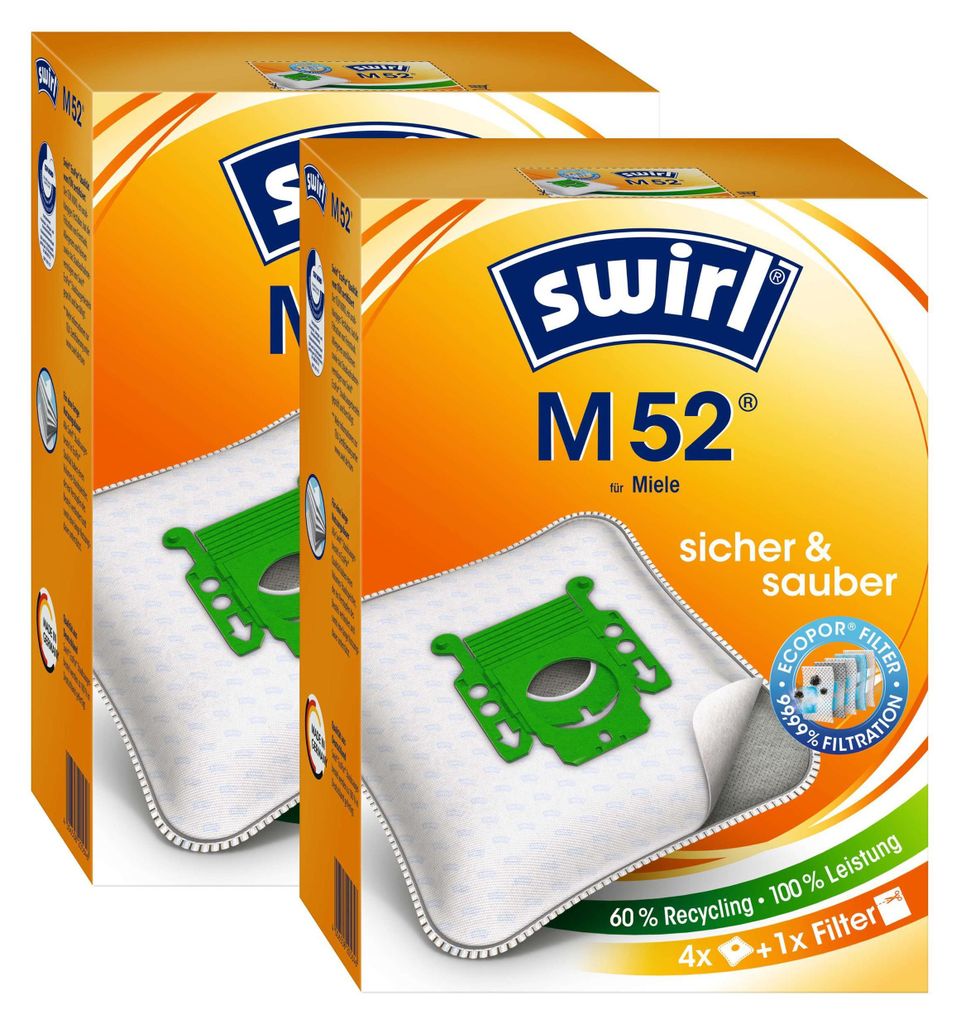 2 x Swirl Staubsaugerbeutel M 52  MicroPor Staubbeutel Produktbild 