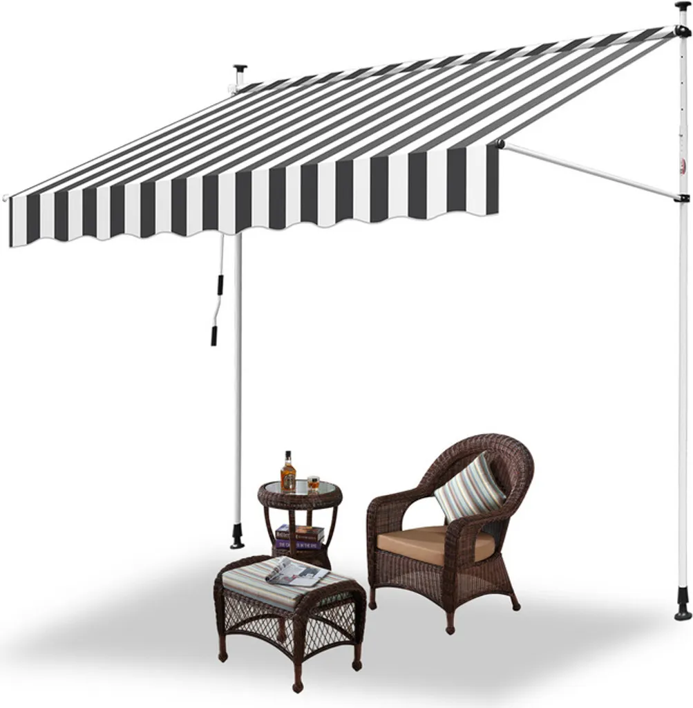 Tenda da sole Tenda da sole a morsetto Tenda da sole retrattile Protezione solare Balcone senza forature 400x120cm