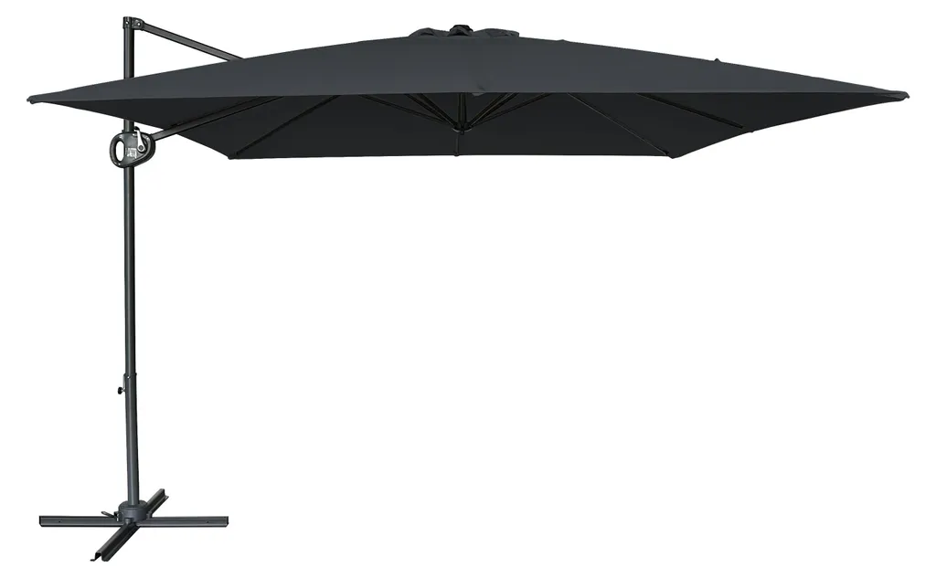 Parasol Déporté 3x3m pour Terrasse et Jardin Gris Anthracite Modèle AXI Mira
