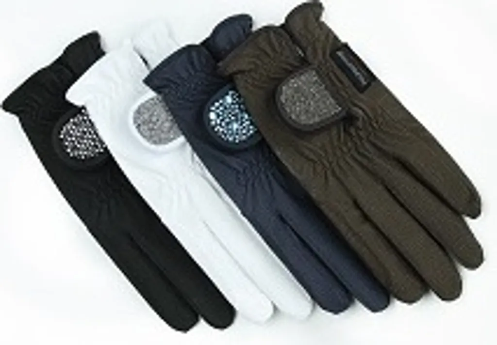 Gants d'Équitation en Synthétique Noir Magic Tack Hauke Schmidt T7.5