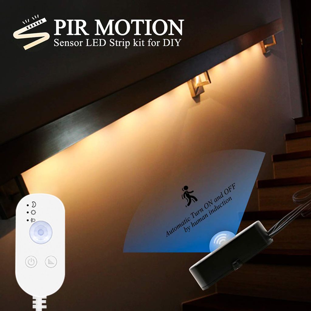 LED Strip PIR-Bewegungsmelder Lichtband Streifen Lichterkette Netzteil 1,5m 