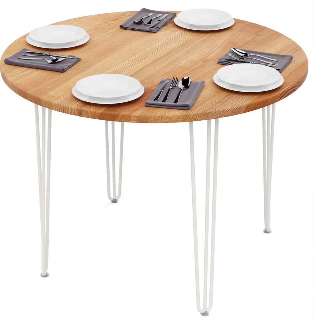 LAMO Manufaktur Esstisch rund 100 cm | Wohnzimmertisch Holz, Bistrotisch | Runder Tisch für Küche, Restaurant | Stärke: 28mm, Farbe: Dunkel, Bei...