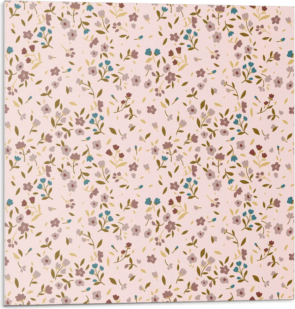 Motivo floreale sullo sfondo - Piastrelle autoadesive - Rivestimento - Pannello da parete - Piastrelle in PVC - Piastrelle in vinile - Piastrelle in PCV - Autoadesivo - Decorazione murale - 9 pezzi 30 x 30 cm